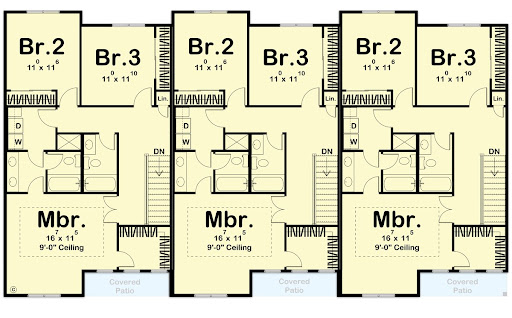 Triplex upper level floor plan